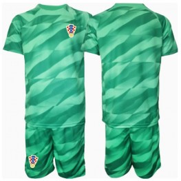 Kroatië Keeper Uit tenue Kids EK 2024 Korte Mouw (+ Korte broeken)